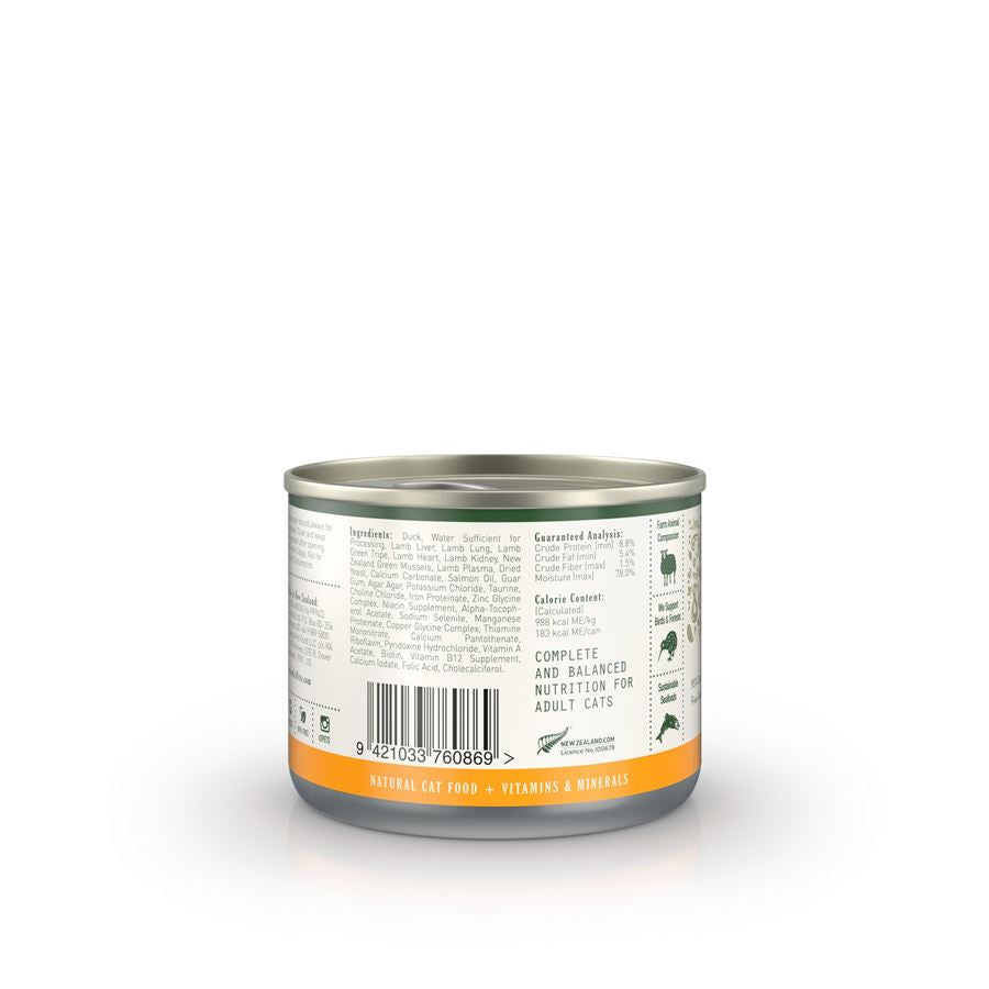 zealandia cat // free-run duck pate premium wet canned food (185g)