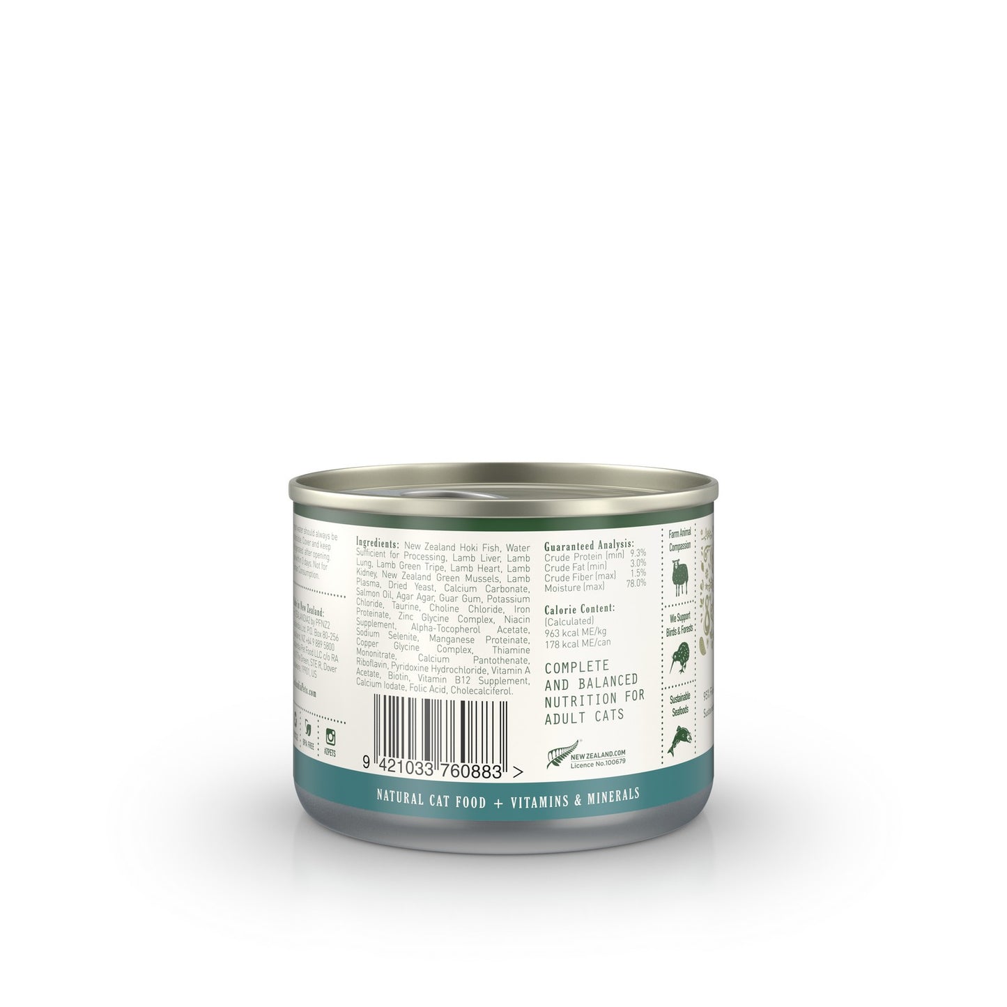 zealandia cat // wild hoki fish pate wet canned food (185g)